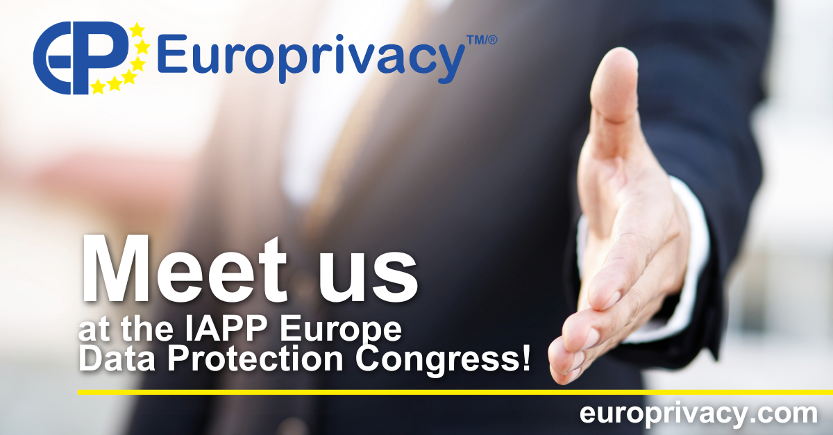 Europrivacy announcement for the IAPP Europe Data Protection Congress, 18–19 November 2026 in Brussels.